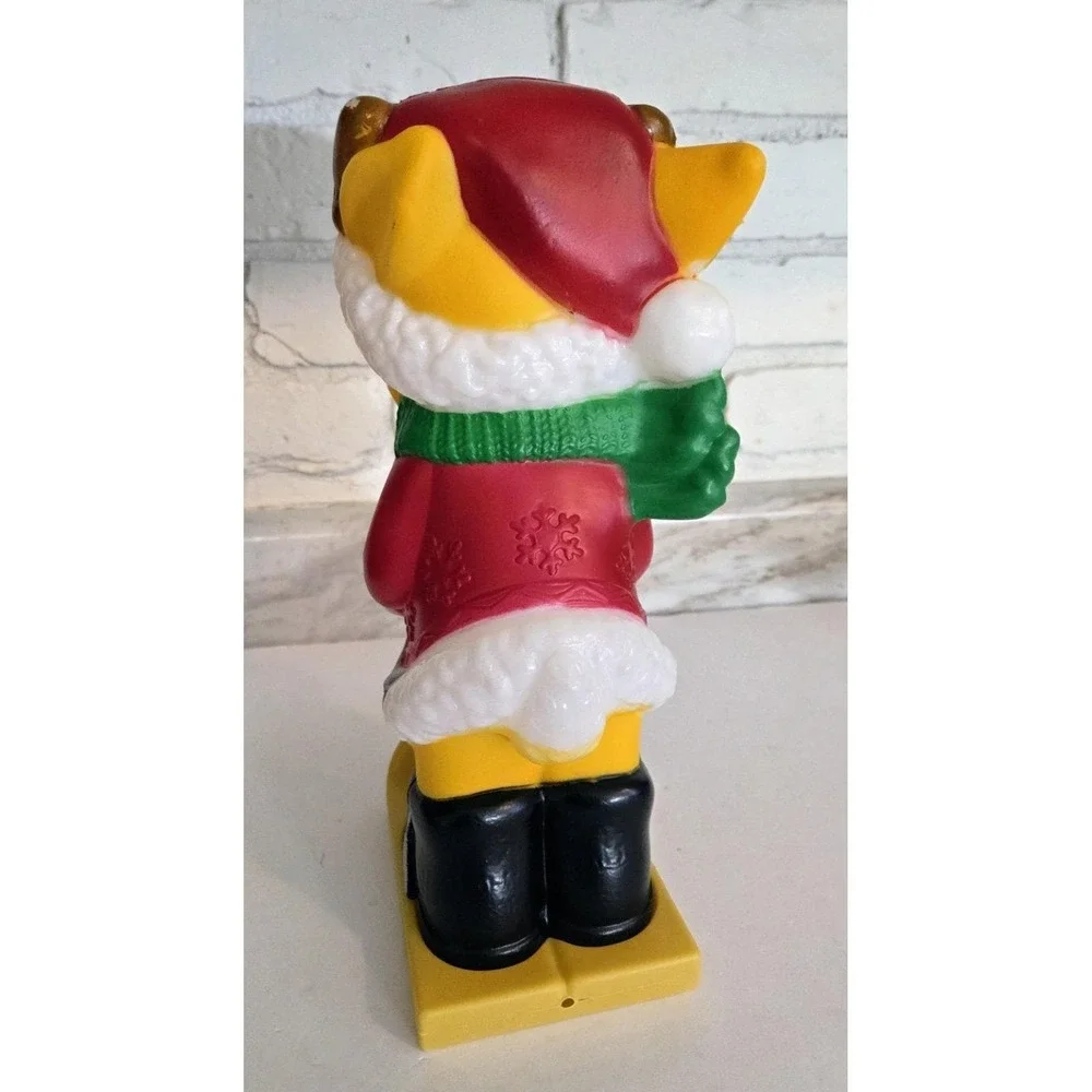 Skiing Reindeer Blow Mold Christmas Winter Holiday Light Up Glowing Tabletop 11
